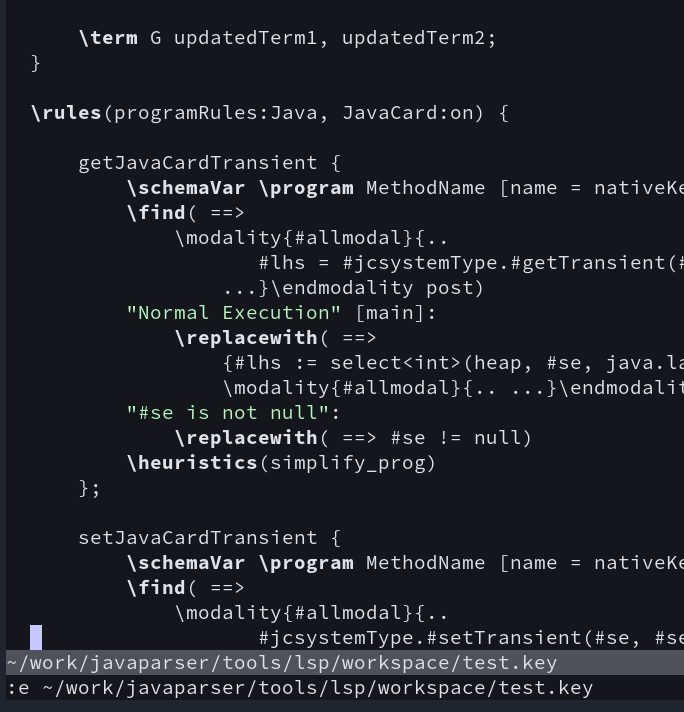 KeY highlighting in neovim